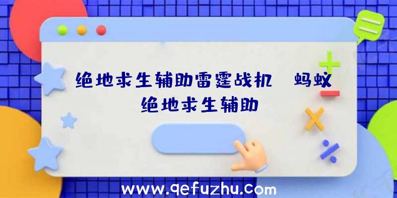 「绝地求生辅助雷霆战机」|蚂蚁绝地求生辅助